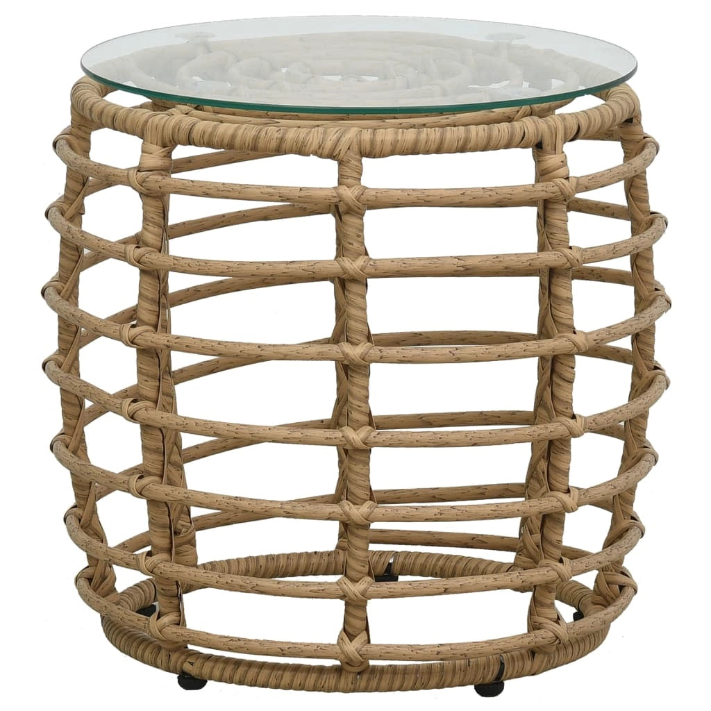 Set da bistrot da 3 pezzi per giardino mobili da esterno per patio finitura in resina intrecciata in rovere 02_0013522