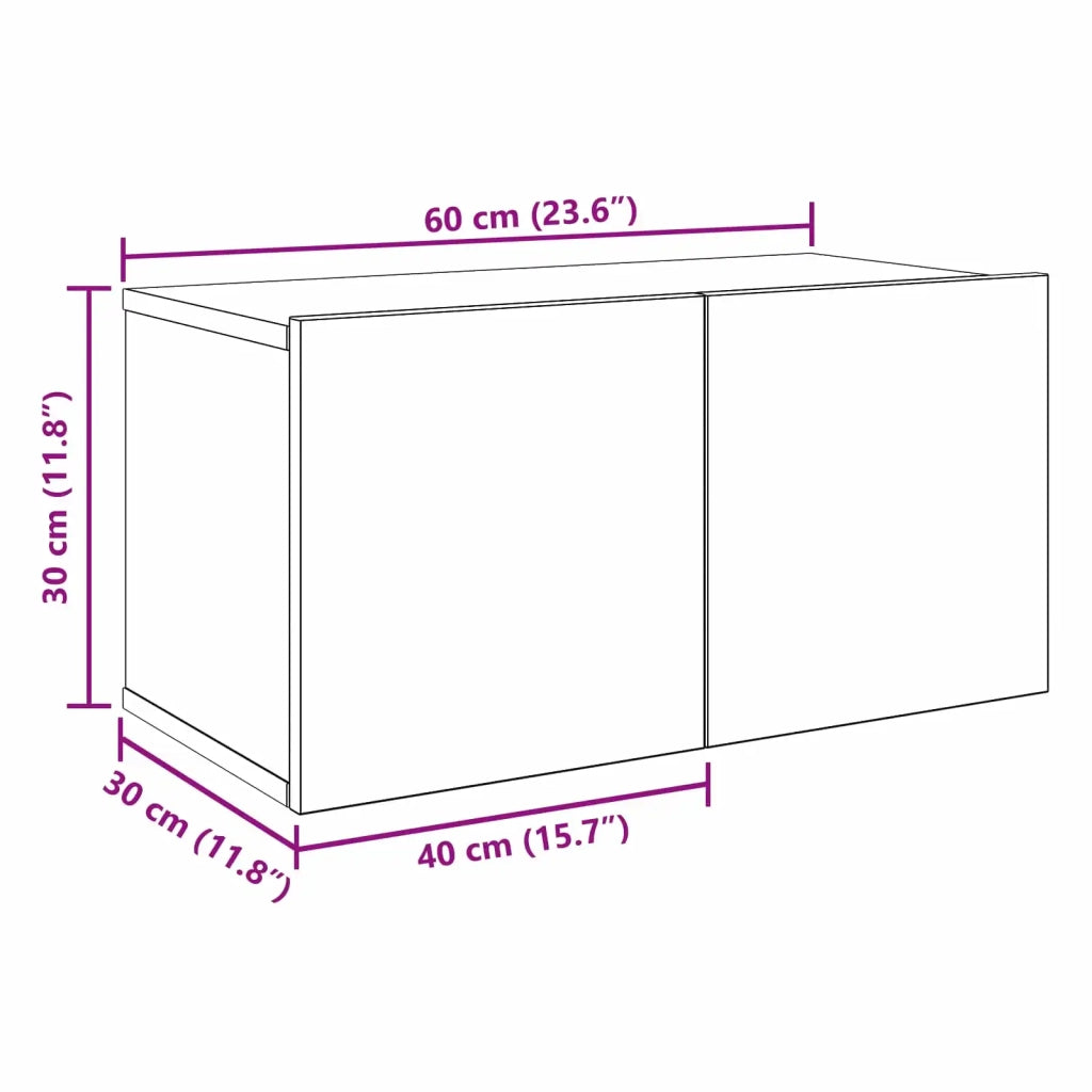 Set mobile TV 6 pz Rovere Nero Legno ingegnerizzato 3438612
