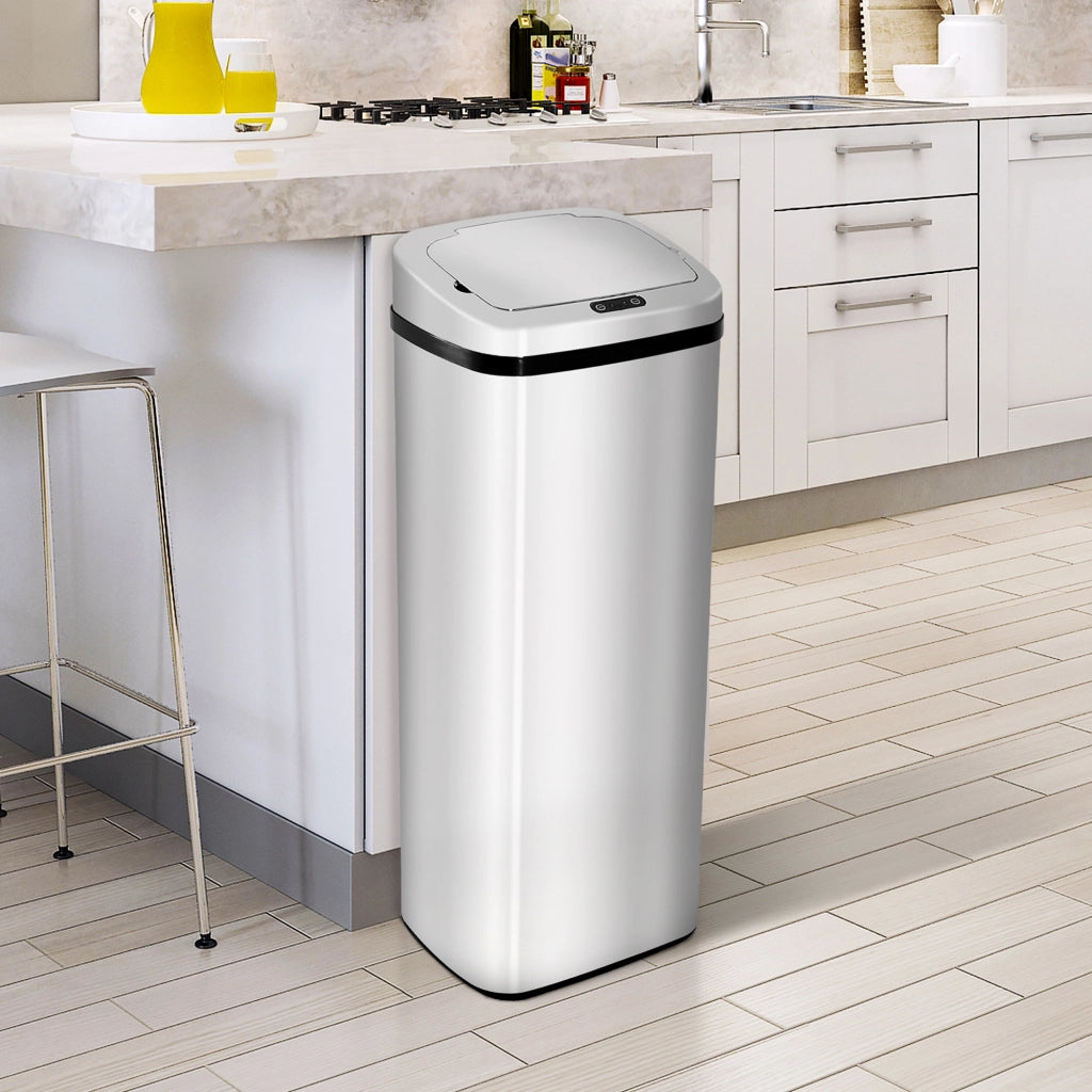 Cestino Automatico con Sensore ¨C zephmum ¨C Acciaio Inox 50L Argento