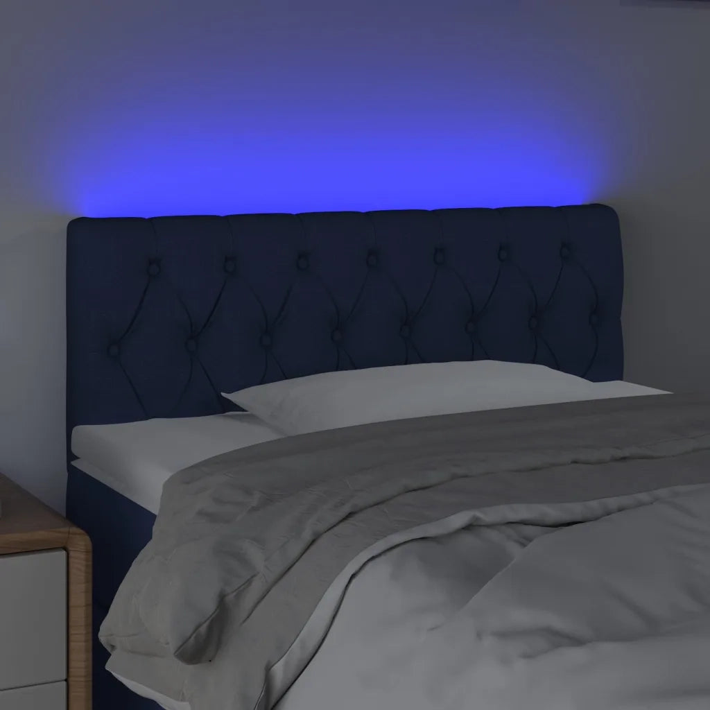 Testiera a LED Blu 100x7x78/88 cm in Tessuto 3121944