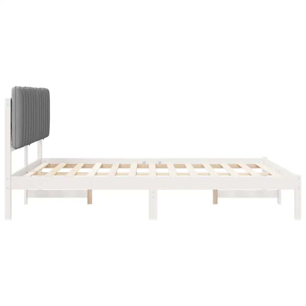 Letto con Testiera Rivestita Grigio chiaro 160 x 200 cm