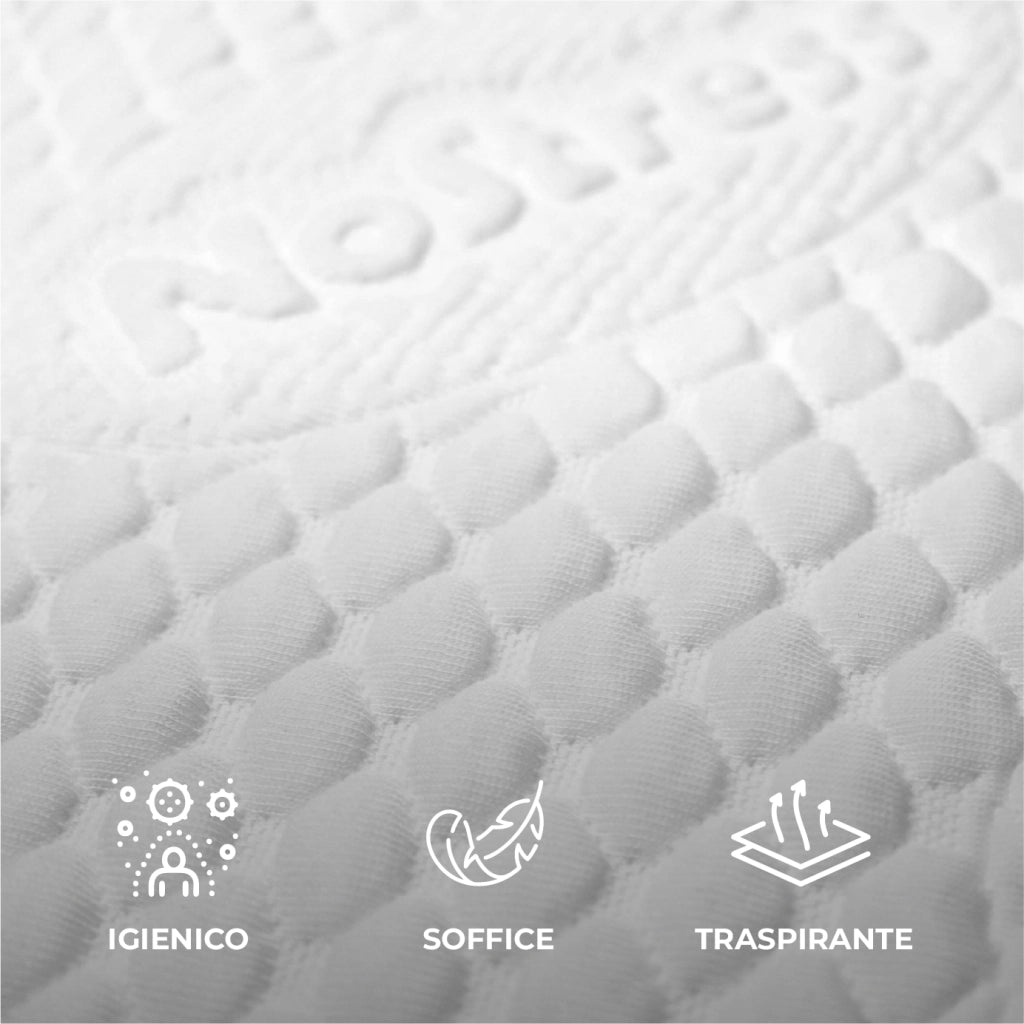 Linea Coprimaterasso e Federe Massaggianti No Stress – Effetto Micro-Massaggio Trapuntato, Tessuto Morbido e Traspirante, Angoli Elastici Resistenti 2 Federe
