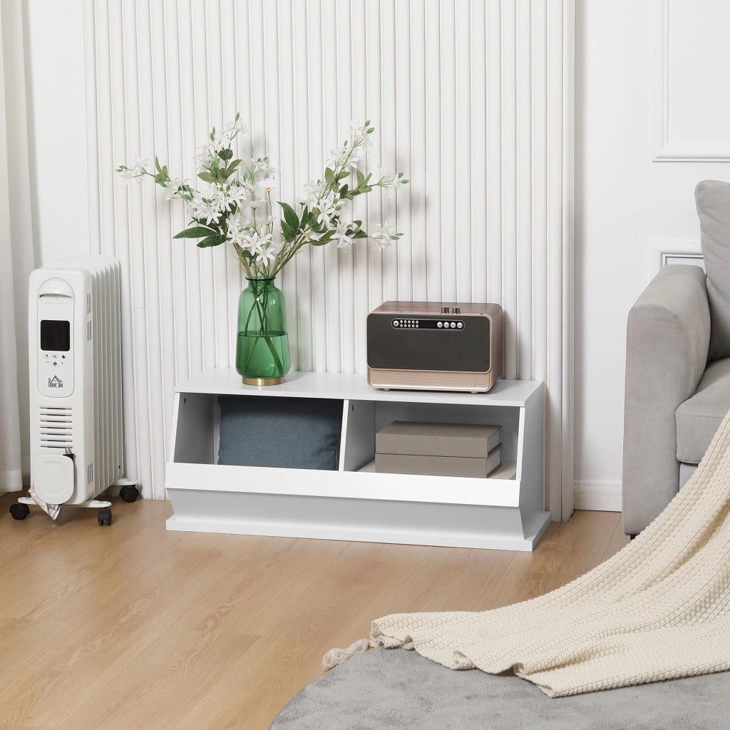 Cassettiera 2 cassetti in MDF ¨C zephmum ¨C bianco 90x36x35 cm