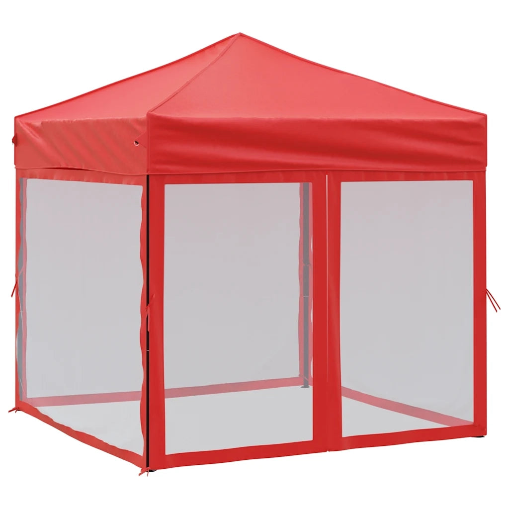 Tenda per Feste Pieghevole con Pareti Laterali-Tenda Gazebo Rosso 2x2 m 602052