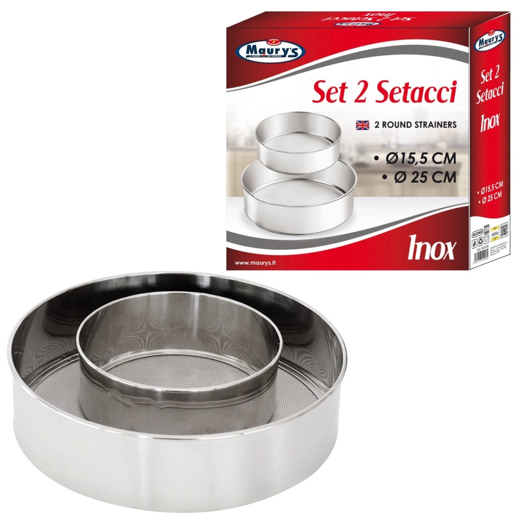 MAURY'S 2 SETACCI FARINA INOX 15,5 E 25 CM