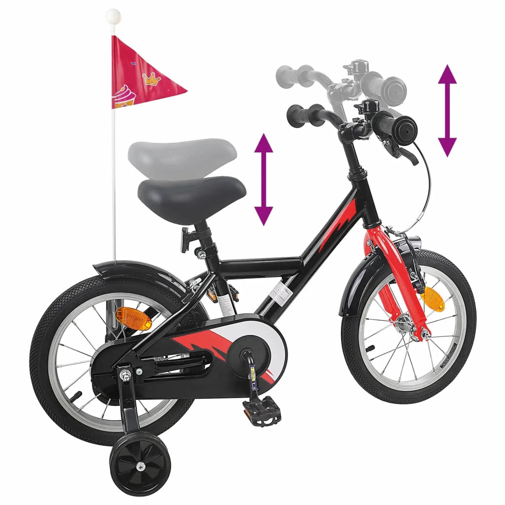 Bicicletta per Bambini 16 Pollici per bambini di 4-6 anni Nero 42009634