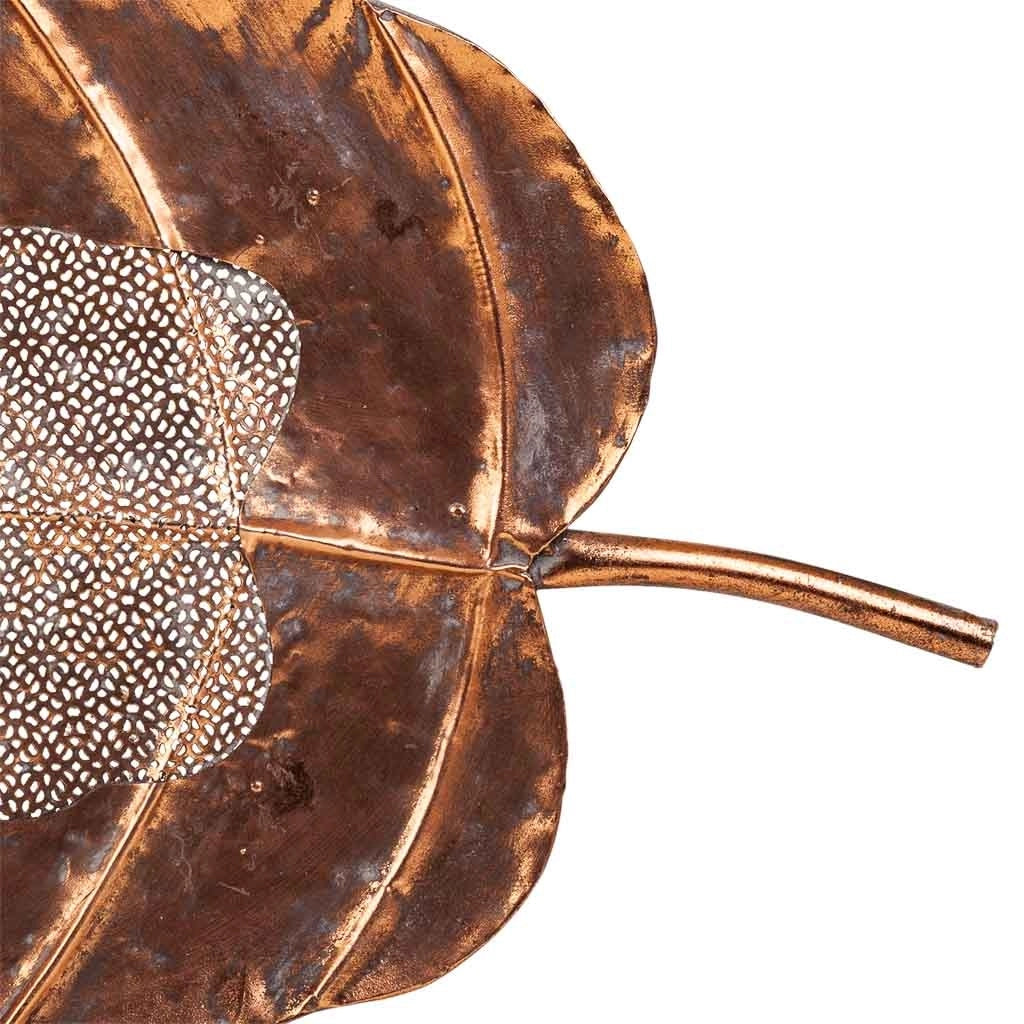 Foglia decoro metallo dorato 77,5x41x5h