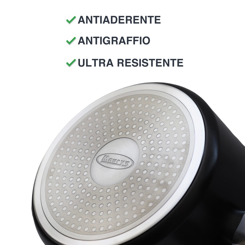 MAURY'S BLACK HAMMER CASSERUOLA CON COPERCHIO IN VETRO 22 CM