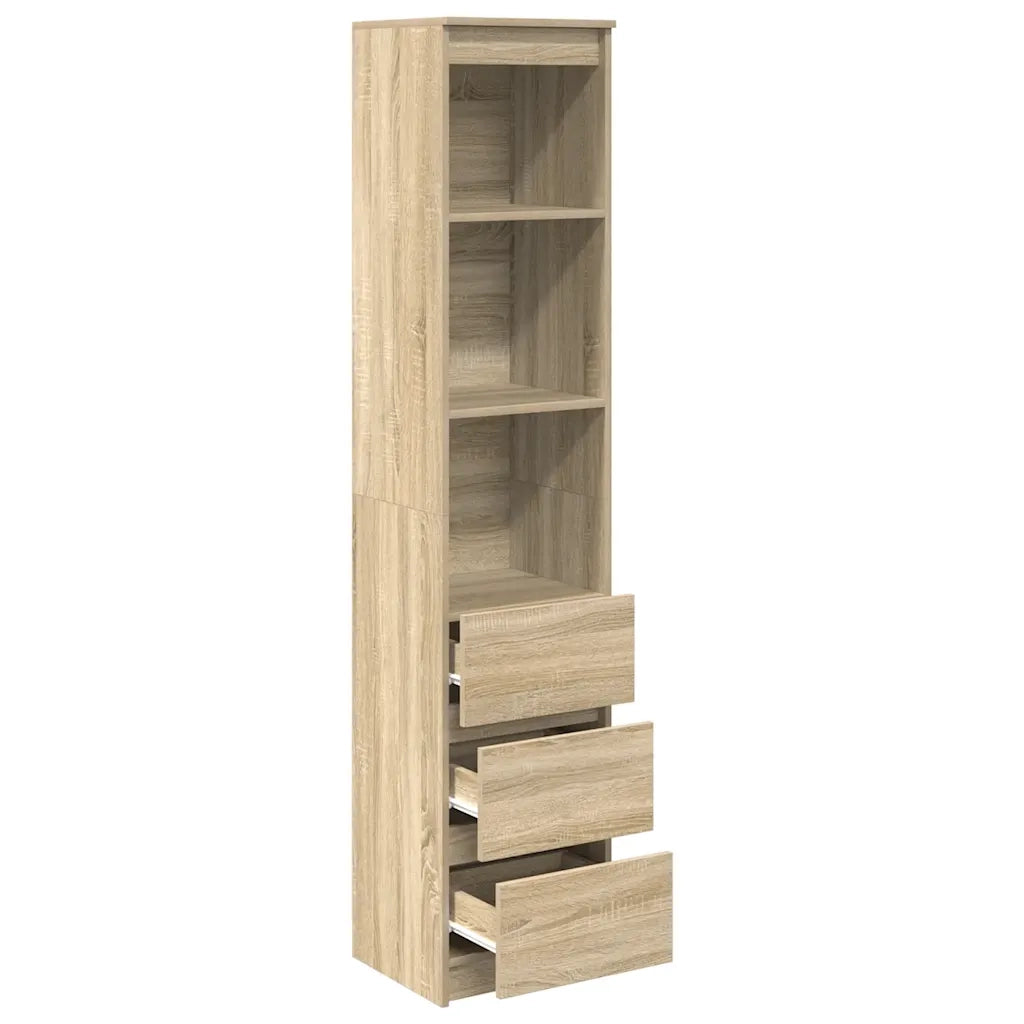 Credenza-Buffet-Armadio da cucina Rovere Sonoma 37,5x35x180 cm in Legno Multistrato 915437