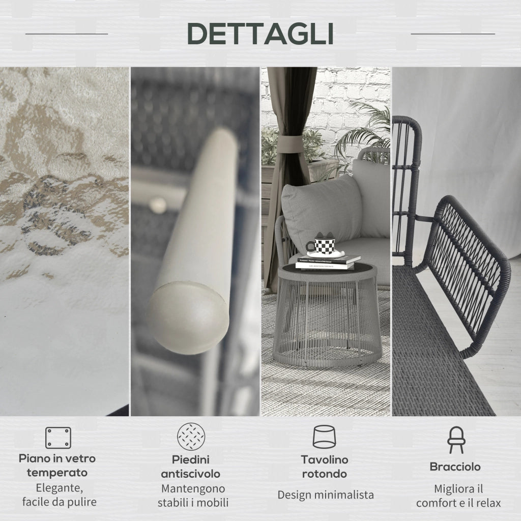 Set da Giardino in Rattan ¨C Minimal ¨C Grigio Chiaro