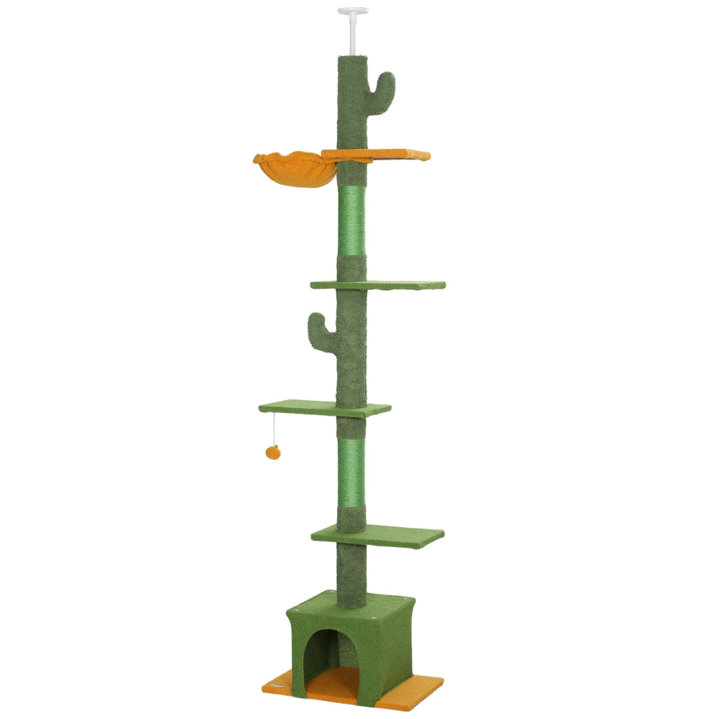 Casetta per gatti con piattaforme e amaca ¨C zephmum ¨C verde 275cm