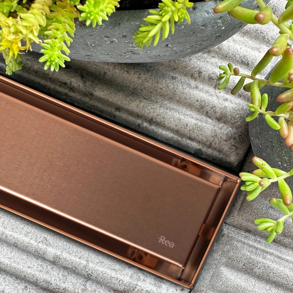 Scarico Lineare Rea Neox Pro Brush Copper 80