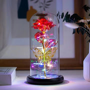 Lanterna LED a forma di farfalla con fiori Forever Rose in vetrina trasparente, idea regalo - rosso