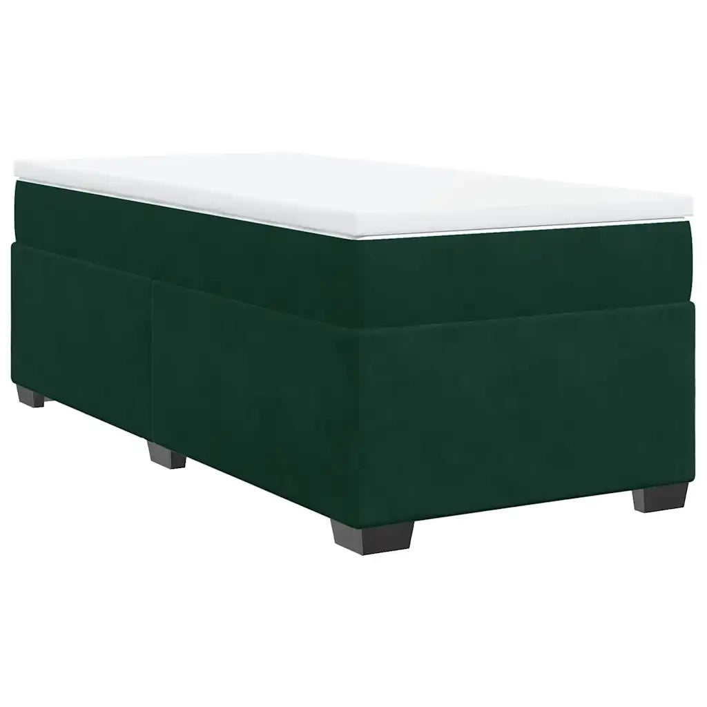 Giroletto a Molle con Materasso Verde Scuro 100x200 cm Velluto