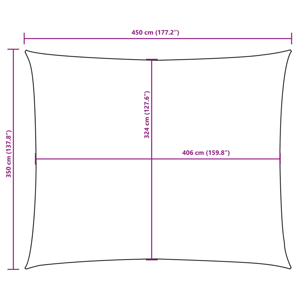 Parasole a Vela Oxford Rettangolare 3,5x4,5 m Beige 135159