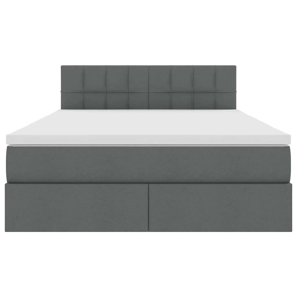 Letto con contenitore e materasso Grigio scuro 140 x 190 cm 3370507
