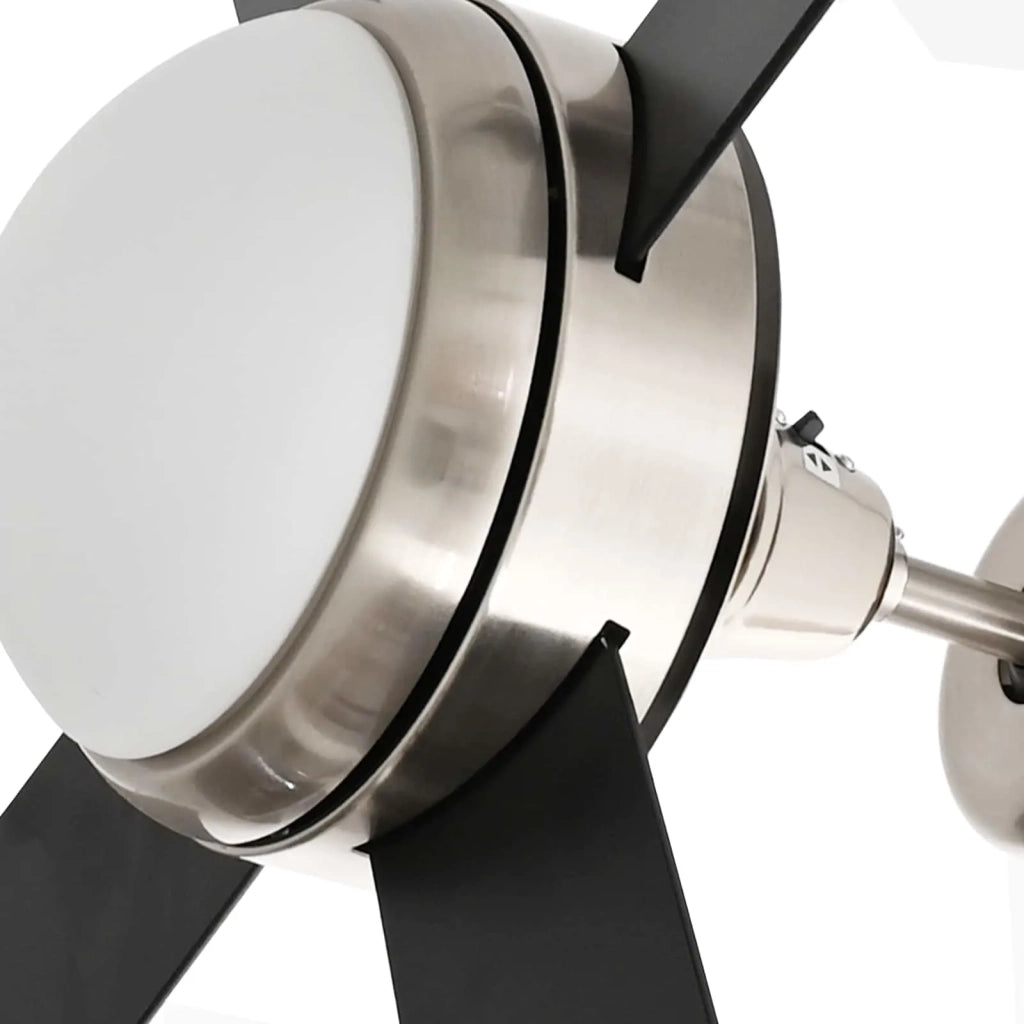 Ventilatore da soffitto con luce e telecomando Ø 130 cm Nero 42035649