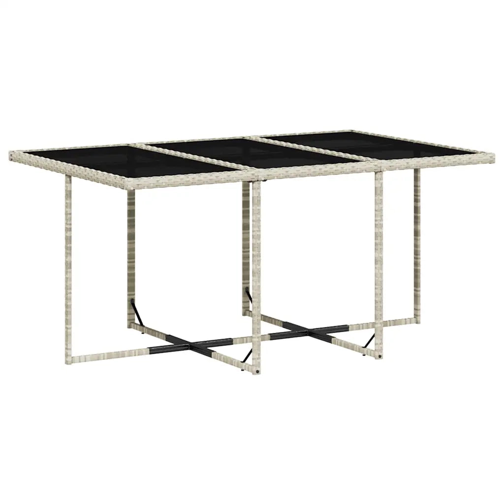 Set Pranzo Giardino 11pz con Cuscini Grigio Chiaro Polyrattan 3211331