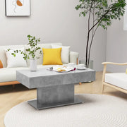 Tavolino da Salotto-Tavolino da soggiorno-Tavolo Grigio Cemento 96x50x45cm Legno Multistrato