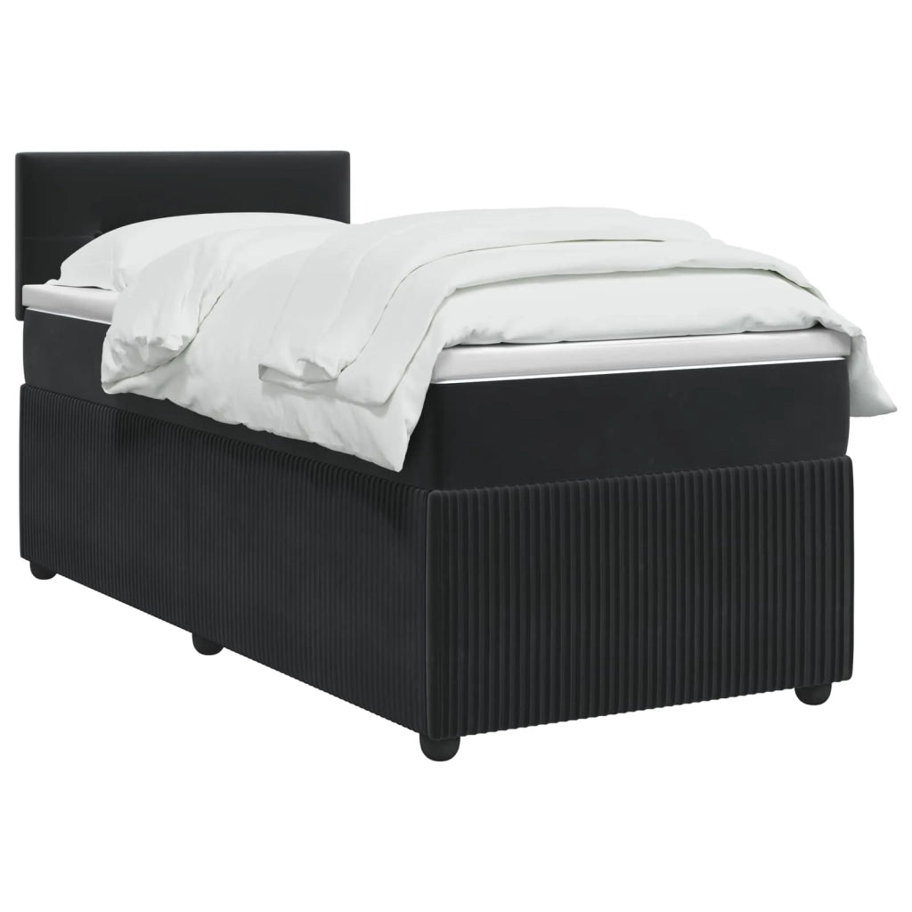 Letto box spring con materasso Nero 90 x 200 cm Velluto 3453067