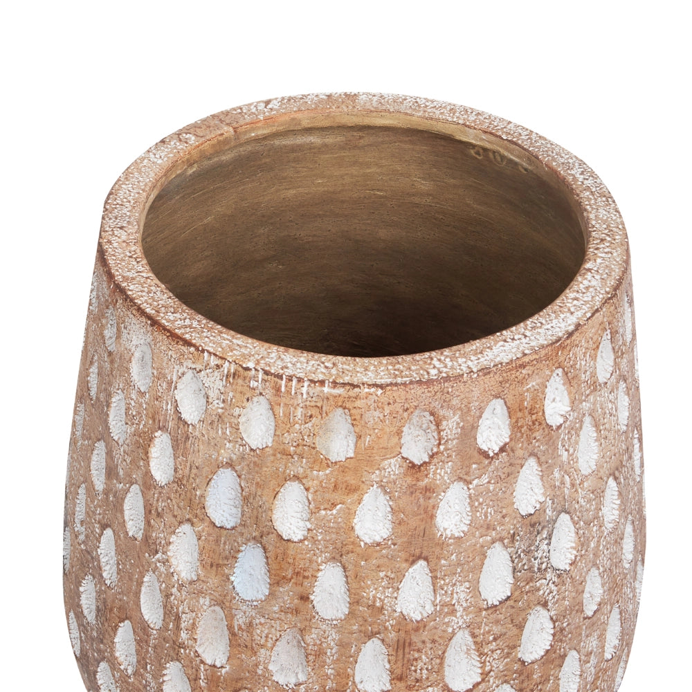 Vaso per piante Marrone chiaro Magnesio Base rotonda in legno massiccio Vaso per piante alte