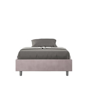 BS COM Letto una piazza e mezza con rete imbottito 120x190 microfibra glicine