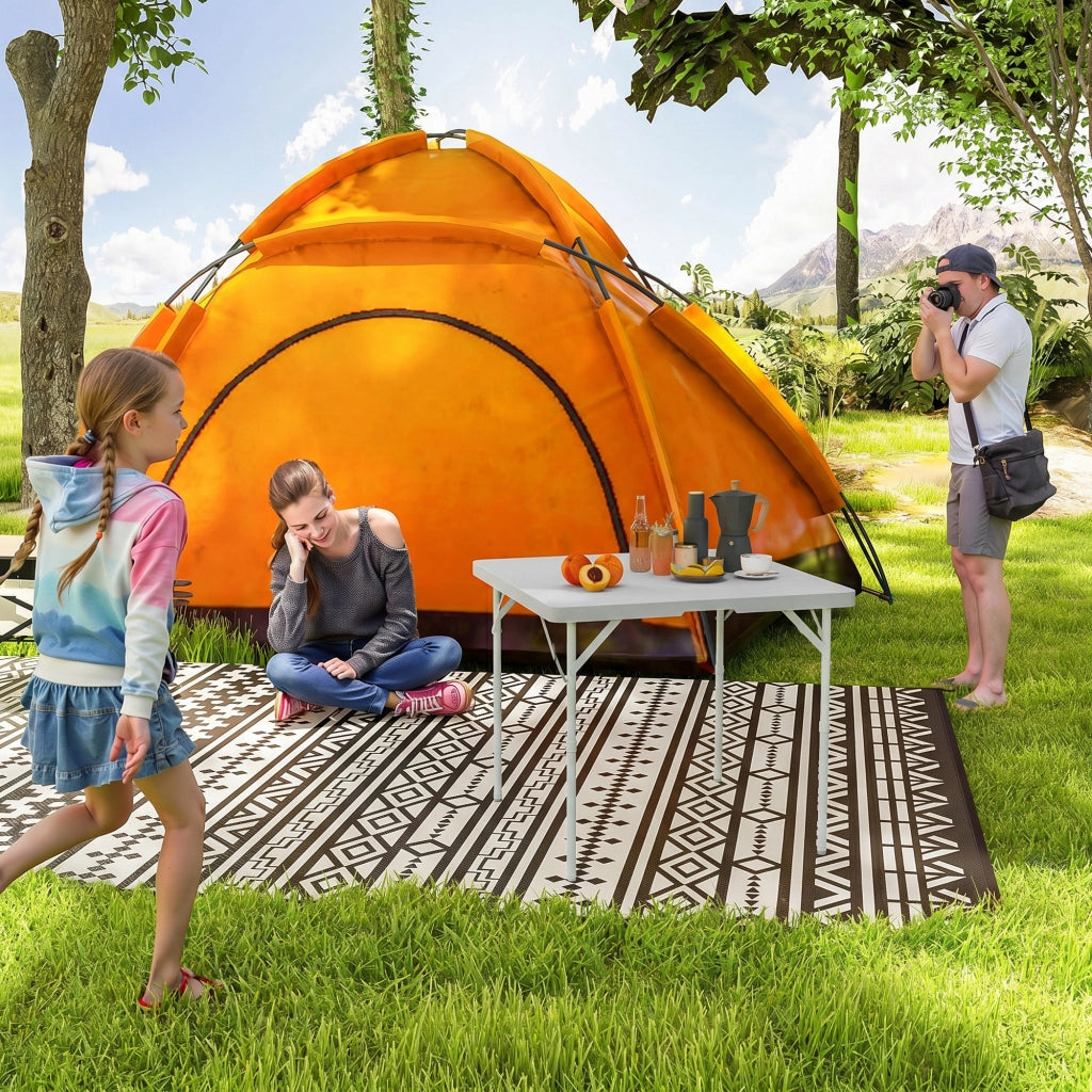 Tavolo da Campeggio Pieghevole ¨C Xylo ¨C Regolabile 2 Altezze HDPE Metallo 86x86x74cm Grigio Scuro