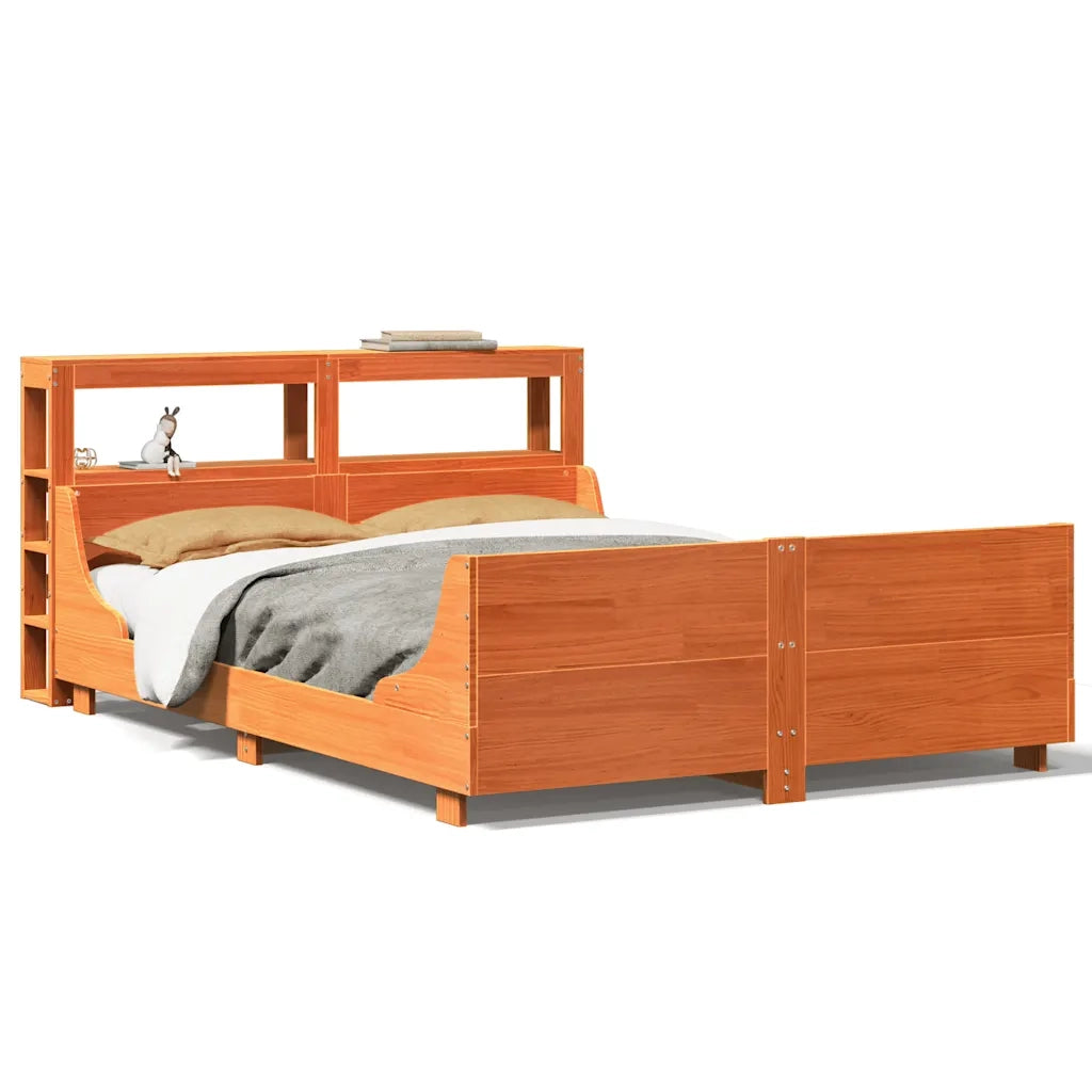 Letto senza Materasso Marrone Cera 120x190 cm in Legno di Pino