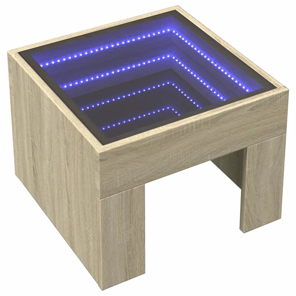 Comodino con LED Infinity Rovere Sonoma 40x40x30 cm 3284072