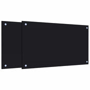 Set di 2 paraschizzi neri per cucina 70 x 40 cm paraschizzi design elegante in vetro temperato nero 02_0055738