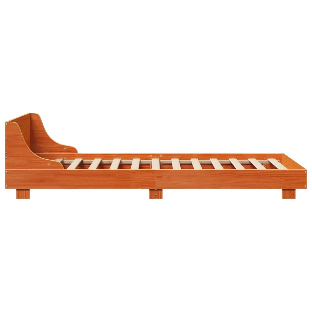 Letto senza Materasso-Struttura Letto Marrone Cera 75x190 cm in Legno di Pino 678523