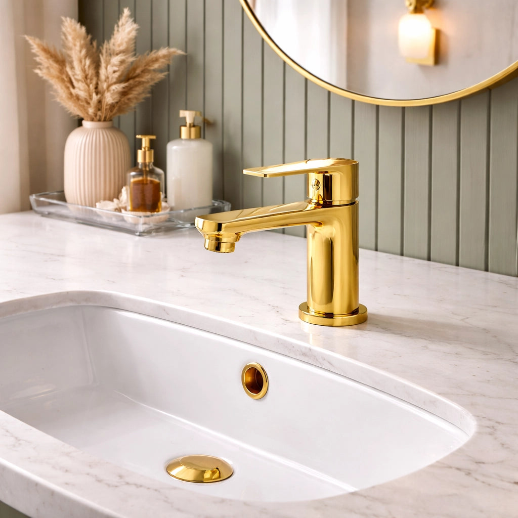 Miscelatore Rubinetto Colore Oro Casa Bagno Lavabo Monocomando Moderno 94012
