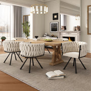 SEDIA DA PRANZO Girevole 360° Set da 6 pezzi Velluto Beige
