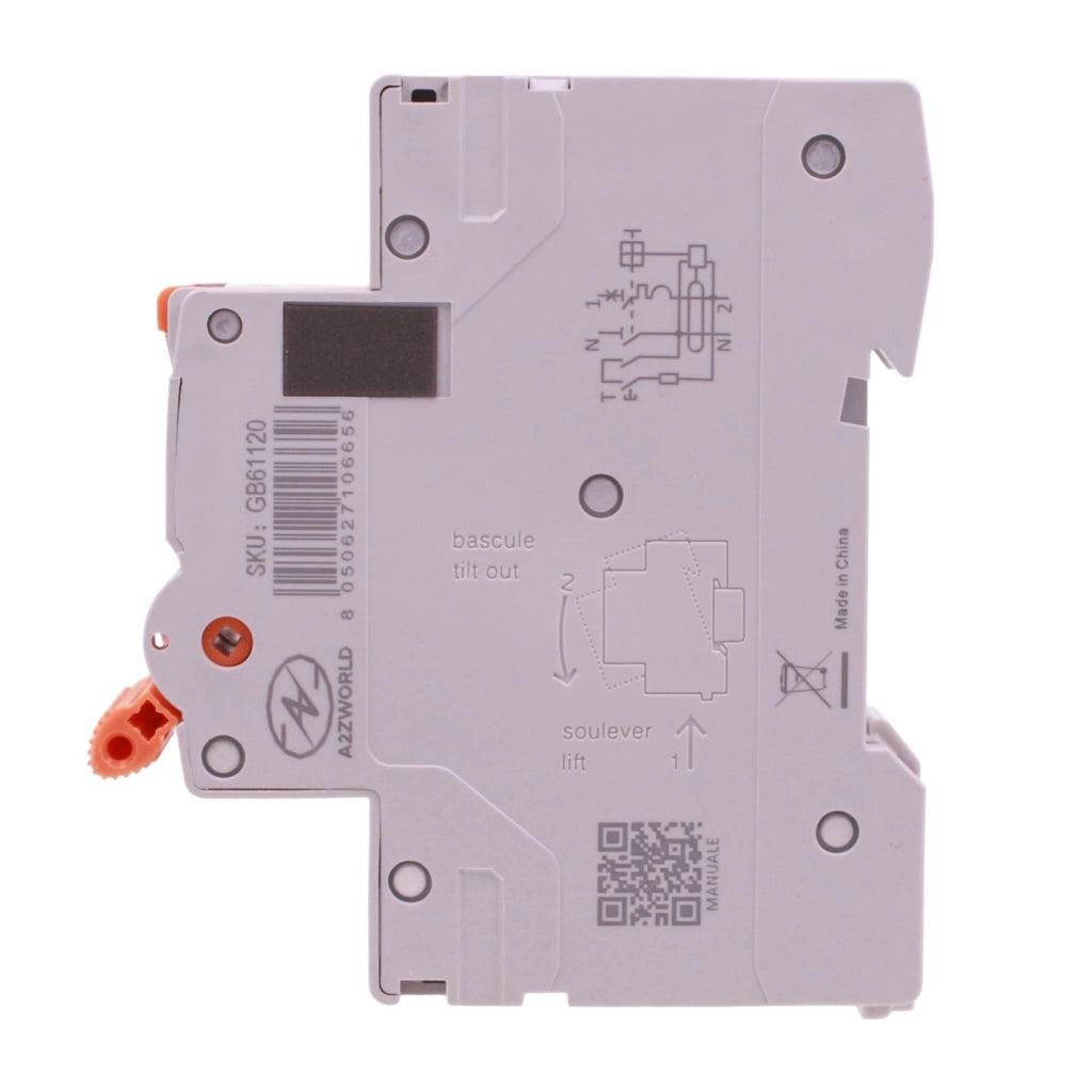 RCBO Interruttore Magnetotermico Differenziale Tipo A-SI Super Immunizzato, Curva B 1P+N 1M 6000A 30mA AC 230V IP20, GYR10N, Disponibili 6A 10A 16A 20A 25A 32A 40A (B20A)