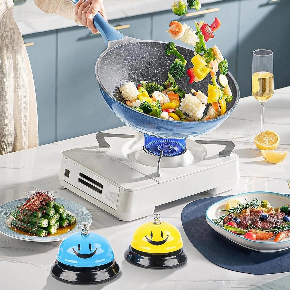 Trade Shop - Campanello Da Tavolo In Acciaio Inox Da Chiamata Con Sorriso Per Hotel Ristoranti -