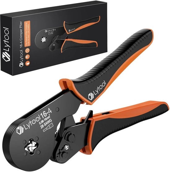 Impugnatura a crimpaggio per cavi, Lytool 0,08-16 mm², set di ferrature a crimpaggio a 6 lobi per cavi, set di attrezzi per crimpaggio a cricchetto regolabile