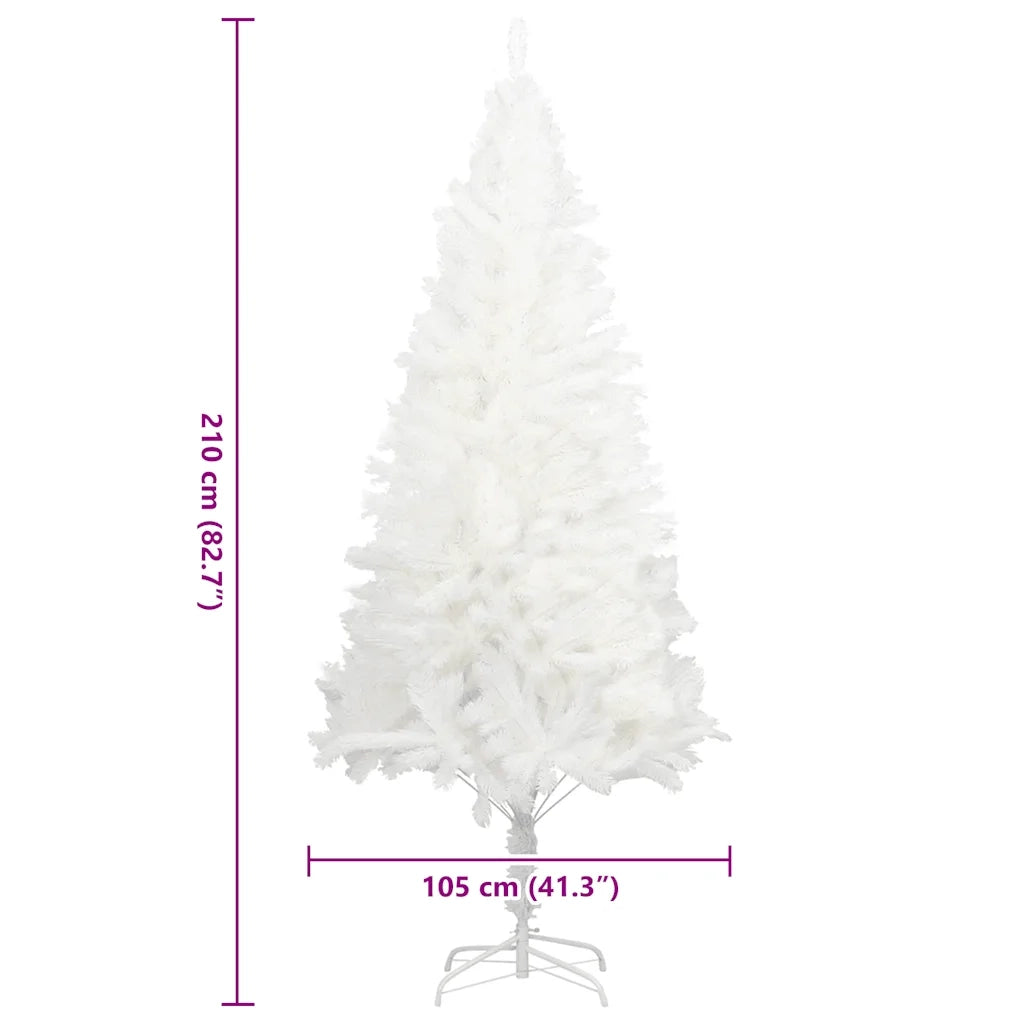 Albero di Natale | Decorazioni natalizie Artificiale con Aghi Realistici Bianco 210 cm