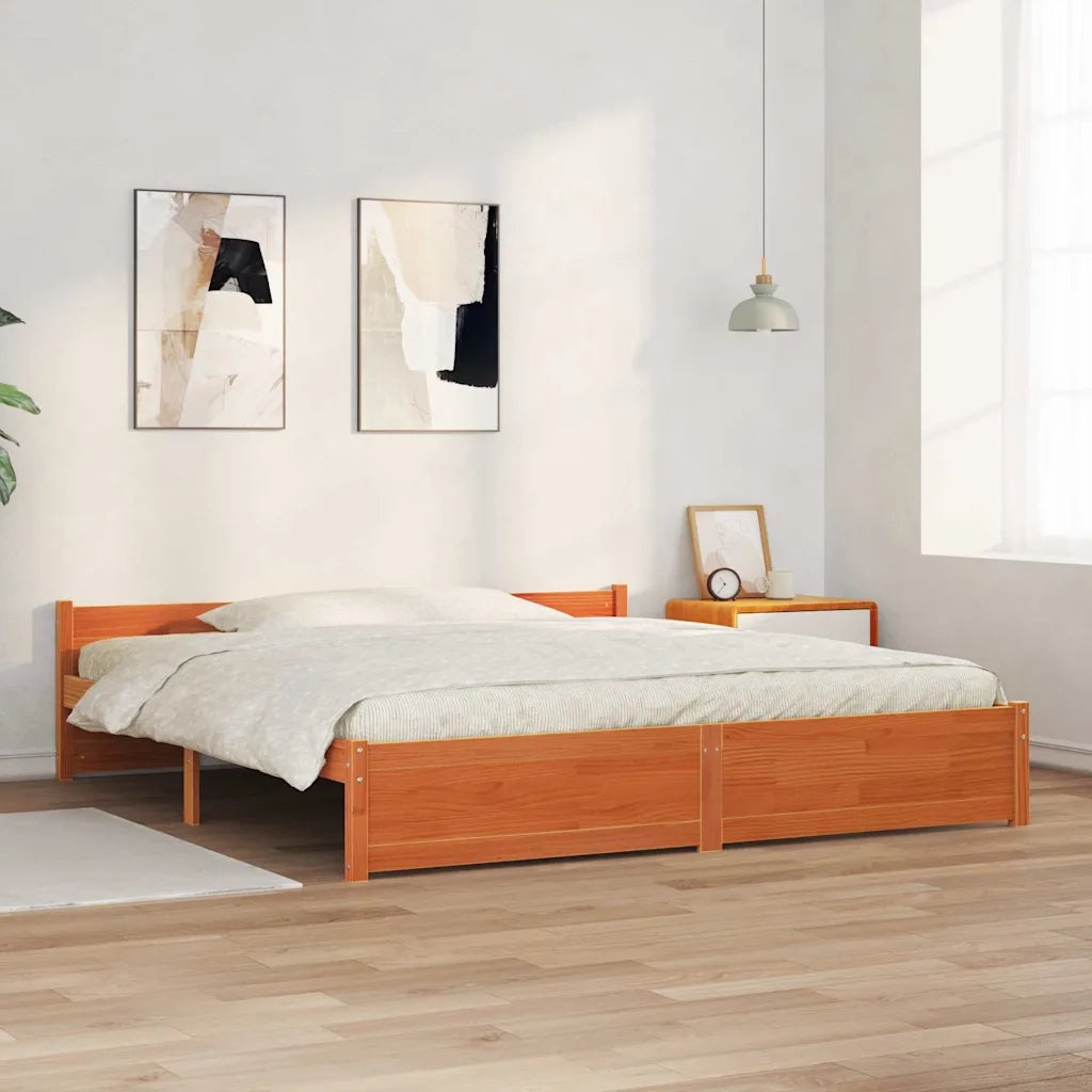 Struttura del letto-Giroletto Marrone cerato 205,5 x 205,5 x 51 cm