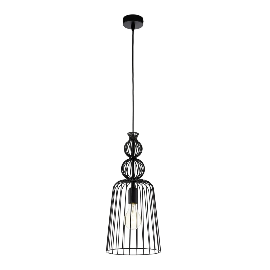 Sospensione Industrial Carterham Metallo Nero 1 Luce E27