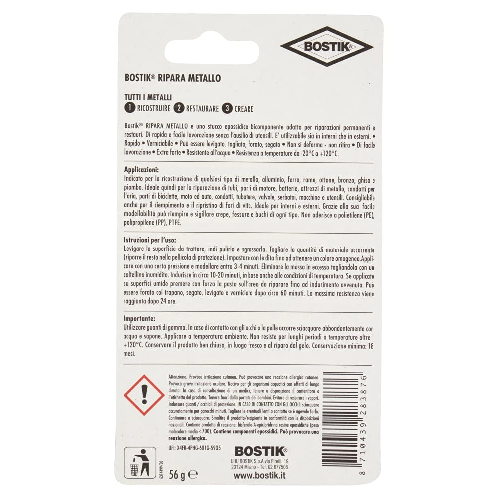 Stucco Ripara Metallo 56 Gr Bostik
