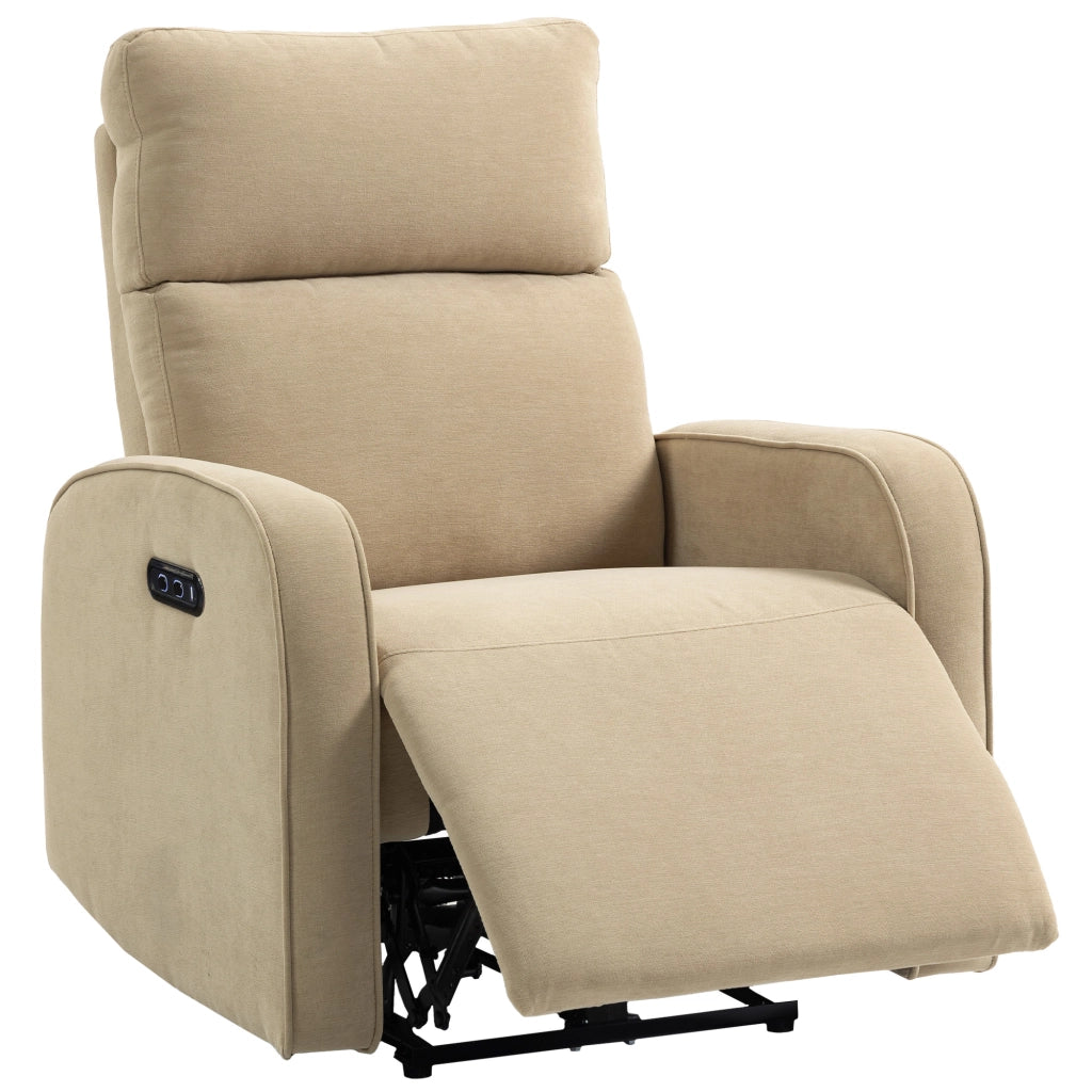 Poltrona Reclinabile Elettrica Massaggiante in Tessuto con Poggiapiedi ¨C Zephmum ¨C Beige 80x93x103 cm