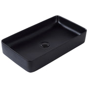 Lavabo da appoggio Nero finitura opaca Ceramica 610 x 350 mm Lavello da bagno rettangolare