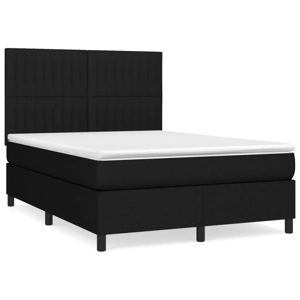 Giroletto a Molle con Materasso Nero 140x200 cm in Tessuto 3141939