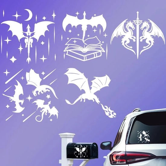 Decali Auto Riflettenti - Decorazione per Auto/Truck - 5 Pezzi/set - 16,1 x 5,83 Pollici - Atmosfera Mysteriosa e Fantastica