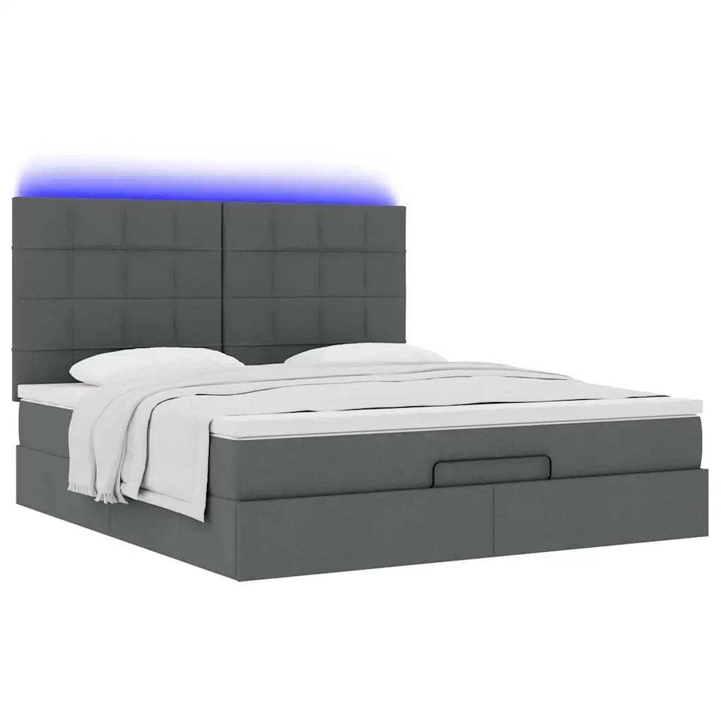 Struttura Letto Pouf con Materasso 180x200 cm in Tessuto 3314025