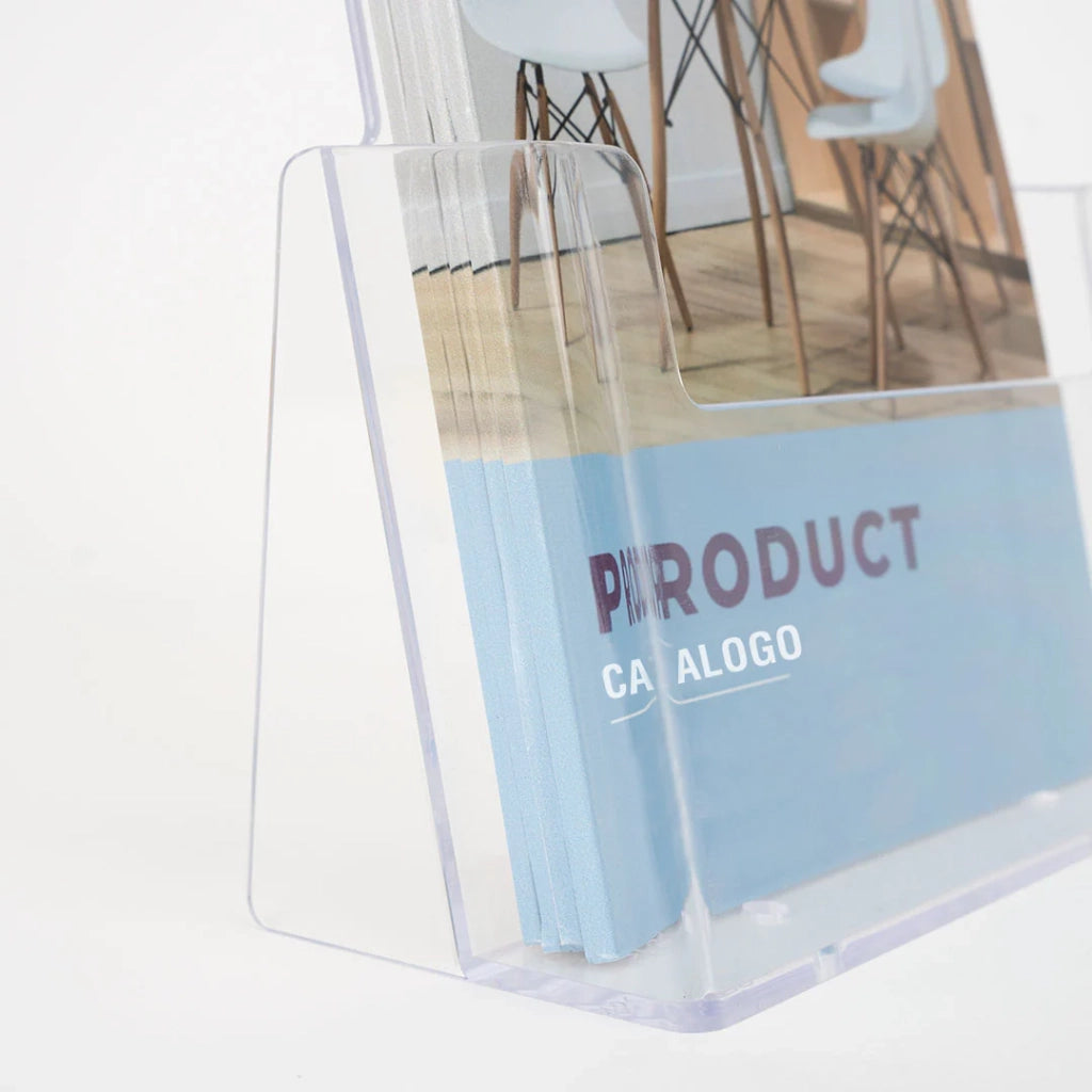 Porta depliant da banco in plexi A5