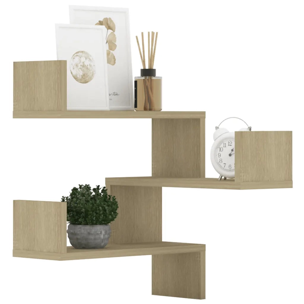 2 pz Scaffali Angolari Muro | Mensola a parete Sonoma 40x40x50cm Legno Multistrato