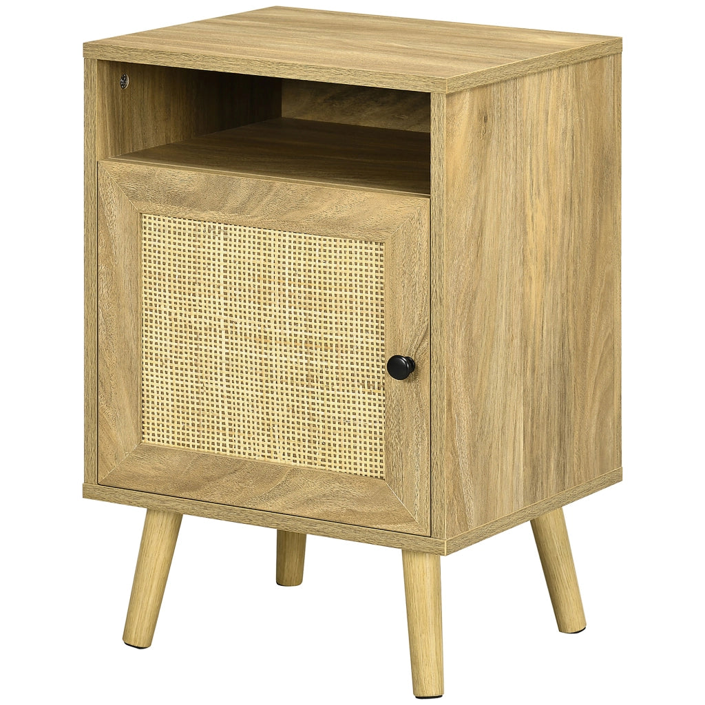 Comodino con Porta a Griglia ¨C Minimal ¨C Legno Naturale 39x35x60 cm