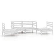 Set Divani da Giardino 4 pz | Set Salotto da Giardino Bianco in Legno Massello di Pino
