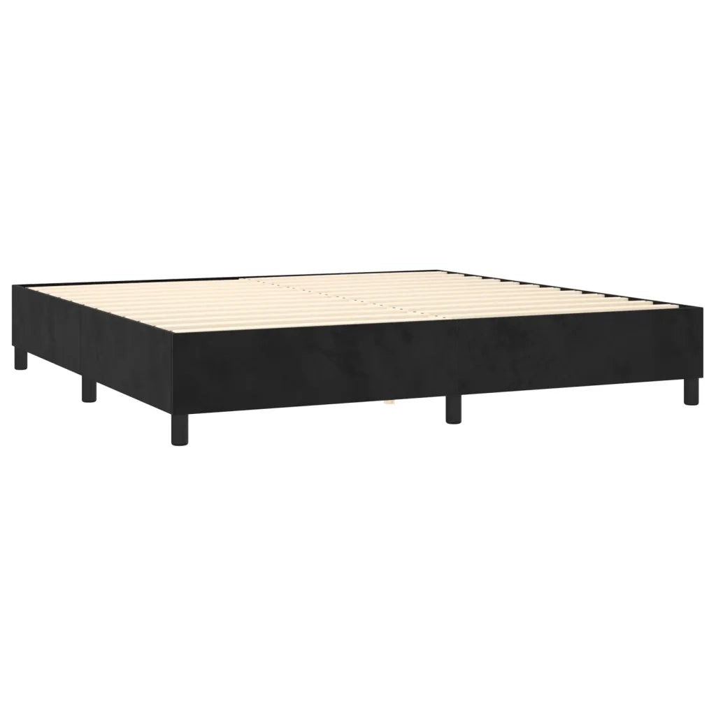 Letto a Molle con Materasso e LED Nero 200x200 cm in Velluto 3136205